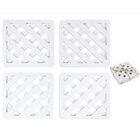 Wood Lattice Design Reversable Coaster - 4 Piece