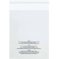 12 x 18 in. 1.5 Mil Resealable Suffocation Warning Poly Bags Case - Clear - 12in. W x 18in. L