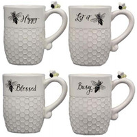 Ceramic Bee Mug Assortment of 4 Styles