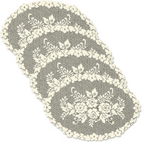 13 x 20 in. Victorian Rose Placemat - Ecru - Set of 4