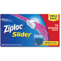 1 qt. Slider Storage Bags, Clear - Pack of 76 - - 9 Per Pack