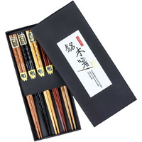 Organic Natural Hardwood Japanese Reusable Wood Chopsticks - Pair of 5