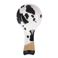 Ceramic Country Spoon Rest, Black & White