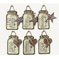 Tin Mason Jar Hangers&44 Assorted Color - 6 Piece