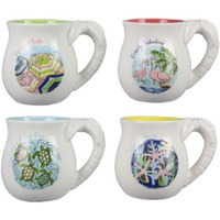 Ceramic Pink Paradise Nautical Mug, Assorted Color - 4 Piece