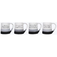 Rustic Modern Ceramic Mug, Assorted Color - 4 Piece