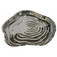 8.75 x 8 in. Botanic Porcelain Tree Bark Tray&44 Silver