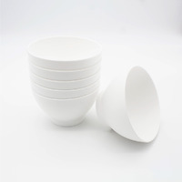 Set of 6 Piece Plastic White Bowl Set 17 OZ BPA Free Plastic