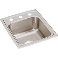 Elkay Lustertone Classic Stainless Steel 15" x 17-1/2" x 7-5/8", Single Bowl Drop-in Bar Sink