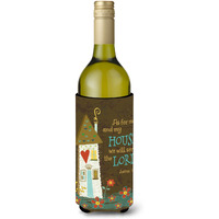 "Caroline's Treasures As For Me And My House Wine Bottle Koozie Hugger, 750ml, Multicolor"