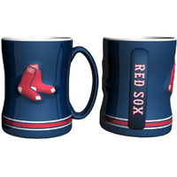 Boston Red Sox Coffee Mug - 14oz Sculpted Relief - Blue