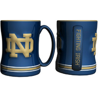 Notre Dame Fighting Irish Coffee Mug 14oz Sculpted Relief