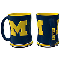 Michigan Wolverines Coffee Mug - 14oz Sculpted Relief