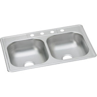 Elkay Dayton Stainless Steel 33" x 22" x 6-9/16", Equal Double Bowl Drop-in Sink