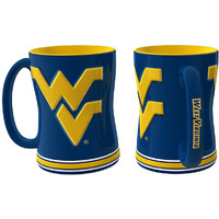 West Virginia Mountaineers Coffee Mug - 14oz Sculpted Relief