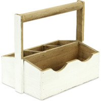 Nicola Wooden Decorative Caddy - White