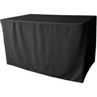 LA Linen Polyester Poplin Fitted tablecloth 48"L x 24"W x 30"H, Black