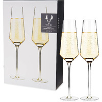 Angled Crystal Champagne Flutes by Viski