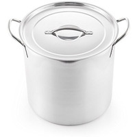 McSunley 6019549 12.25 in. & 20 qt. Stainless Steel Stock Pot, Silver