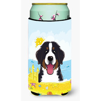 &quotCaroline's Treasures BB2105TBC "&quotBernese Mountain Dog Summer Beach"" Tall Boy Hugger Koozie, Multicolor"