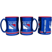 New York Rangers Coffee Mug 14oz Sculpted Relief