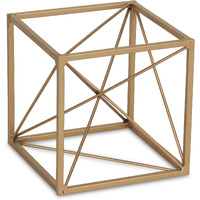 Emel Abstract Patterned Golden Cube Decor - Small