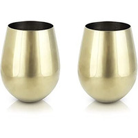 Gold Stemless Wine Glasses by Viski