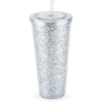 Glam Silver Double Walled Glitter Tumbler by Blush