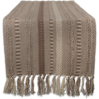 DII Stone Braided Stripe Table Runner