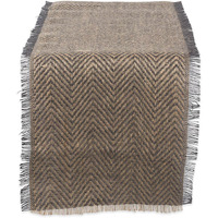 DII Mineral Chevron Burlap Table Runner