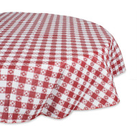 DII 60rnd Red Chk Ecovinyl Tablecloth (Set of 3)