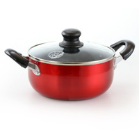 Better Chef 5-Quart Metallic Red Aluminum Dutch Oven with Glass Lid