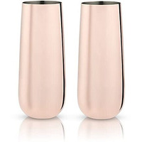 Copper Stemless Champagne Flutes by Viski