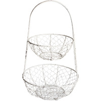 DII Chicken Wire Tiered Stand Antique White