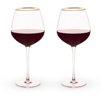 Rose Crystal Red Wine Glass Set by Twine