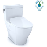 TOTO Aimes One-Piece Elongated 1.28 GPF Toilet with CEFIONTECT and SoftClose Seat, WASHLET+ Ready, Cotton White - MS626234CEFG01