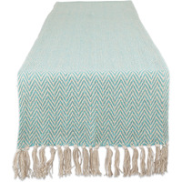 DII Aqua Chevron Handloom Table Runner