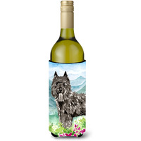 "Caroline's Treasures CK2543LITERK Flowers Bouvier des Flandres Wine Bottle Hugger cold-beverage-koozies, 750 ml, Multicolor"