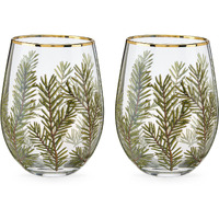 Woodland Stemless Wine Glass Set by Twine