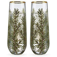 Woodland Stemless Champagne Flute Set by Twine