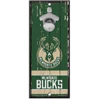 Milwaukee Bucks Sign Wood 5x11 Bottle Opener - Special Order