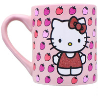 Hello Kitty Glitter Strawberry 14oz Ceramic Mug