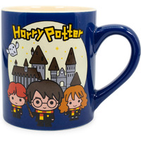 Harry Potter Chibi Trio Scene Ceramic Mug | Holds 14 Ounces