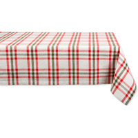 DII Kitchen & Tabletop Jolly Tree Collection Tablecloth, Nutcracker Plaid, 52x52"