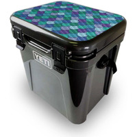 MightySkins YEROA24LID-Blue Scales Skin for Yeti Roadie 24 Hard cooler Lid - Blue Scales