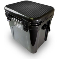 MightySkins YEROA24LID-Black Wood Skin for Yeti Roadie 24 Hard cooler Lid - Black Wood