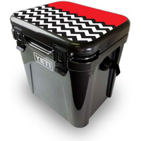 MightySkins YEROA24LID-Red chevron Skin for Yeti Roadie 24 Hard cooler Lid - Red chevron