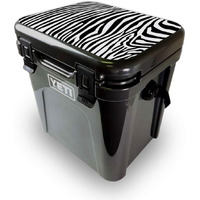 MightySkins YEROA24LID-Black Zebra Skin for Yeti Roadie 24 Hard cooler Lid - Black Zebra