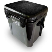 MightySkins YEROA24LID-Black Leather Skin for Yeti Roadie 24 Hard cooler Lid - Black Leather