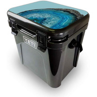 MightySkins YEROA24LID-Blue Agate Skin for Yeti Roadie 24 Hard cooler Lid - Blue Agate